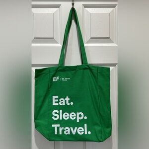 Green Canvas “Eat. Sleep. Travel.” Eco Tote Bag | Go Ahead Tours
